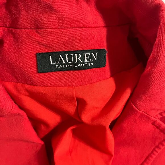 Lauren Ralph Lauren Black Label Blazer Jacket Womens Orange Cotton Blend Career - Picture 2 of 8